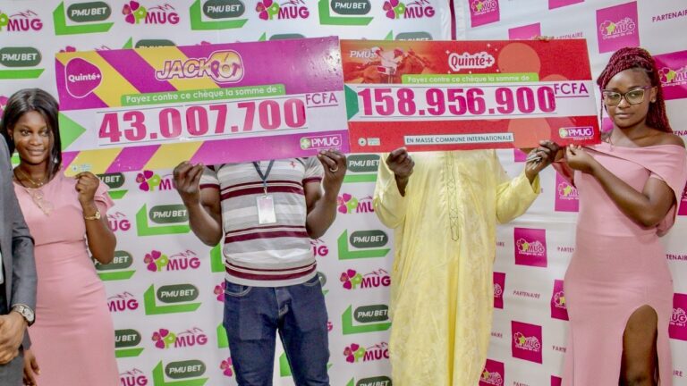 Deux des six heureux gagnants de l’offre hippique Quinté+. © PMUG.